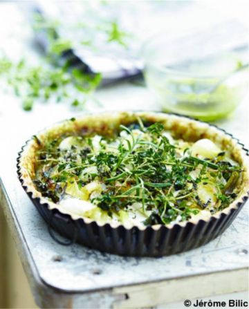 Tarte oignons, ricotta et herbes