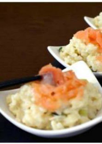 Risotto aux courgettes et au saumon fumé