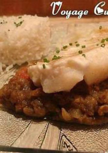 Dos de cabillaud à la purée d'aubergines
