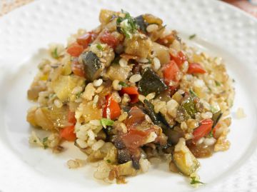 Risotto aux aubergines et tomates