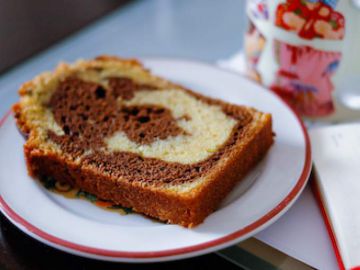 Gâteau marbré au cacao