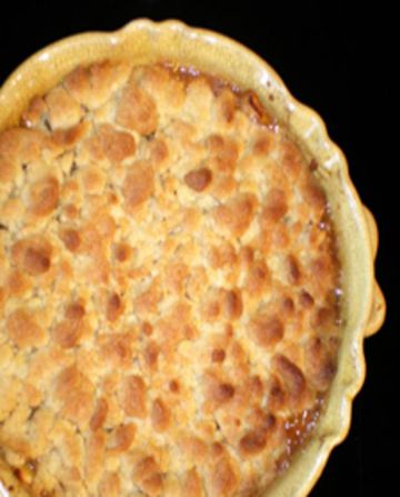 Crumble aux pommes, poires et chocolat