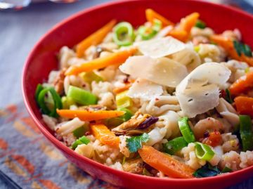 Risotto aux fruits de mer et légumes fondants