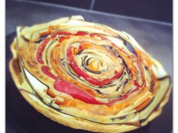 Tarte spirale aux légumes et boursin