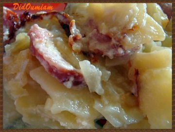 Gratin de pommes de terre à la saucisse de Morteau trop délicieux