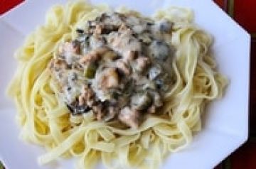 Tagliatelles au saumon et aux poireaux