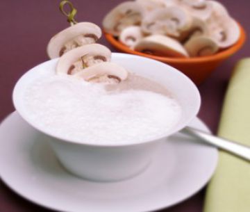 Cappuccino de La vache qui rit et champignons de Paris