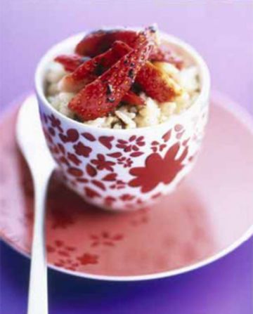 Riz au lait et fraises sauce balsamique