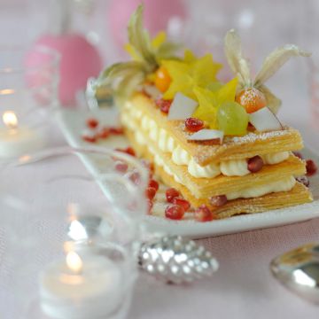 Mille-feuille aux fruits exotiques