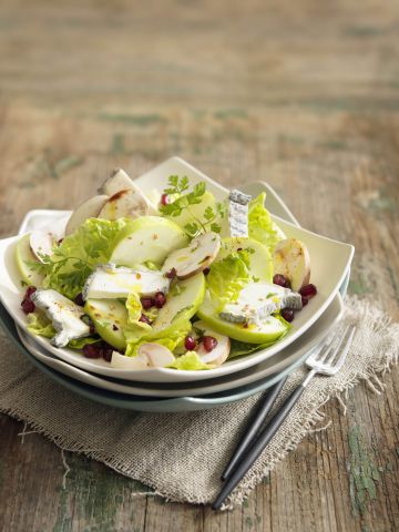 Salade de pommes, chèvre et champignons 