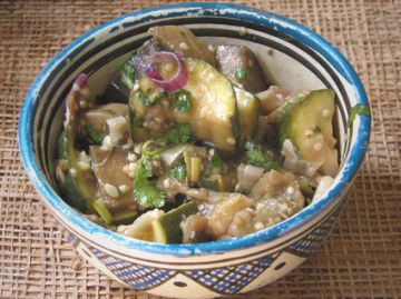 Salade de courgettes et d’aubergines à l’orientale