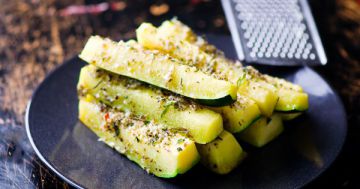 Frites de courgettes herbes et parmesan