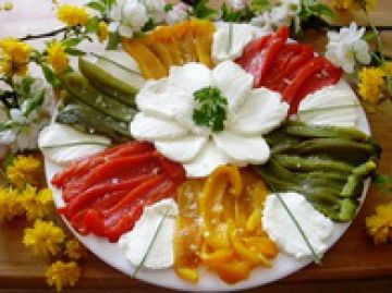 Poivrons marinés à la mozzarella