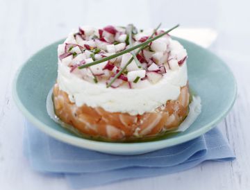 Tartare de saumon et radis croquant au Carré Frais