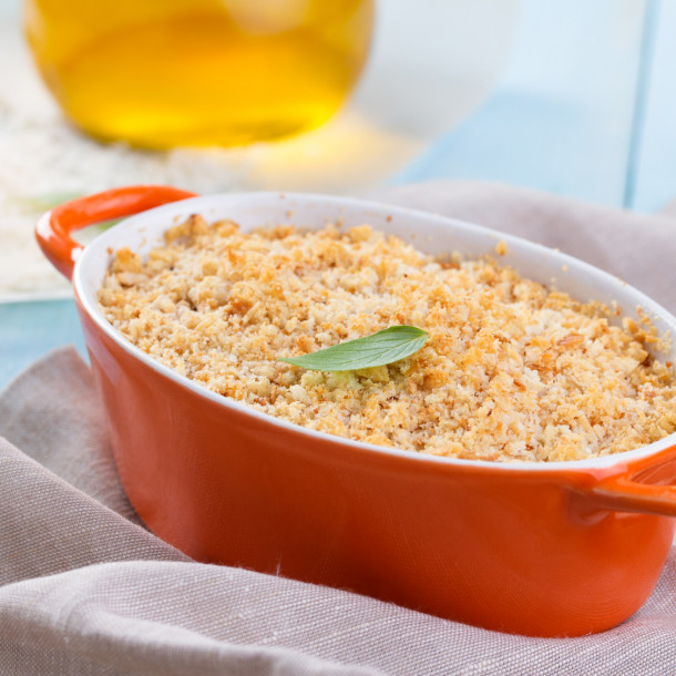 Gratin de poireaux, carottes et crevettes