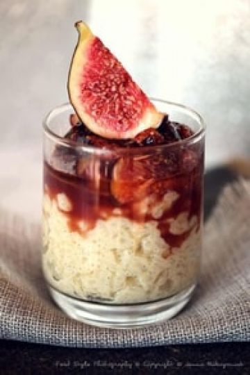 Riz au lait vanillé et sa figue confite