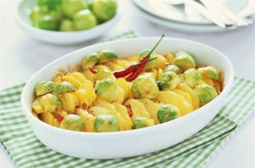 Gratin de choux de Bruxelles-pommes de terre au piment