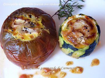 Courgette et tomate farcie au chèvre