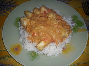 Poulet coco à la tomate