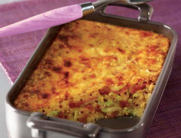 Gratin de quinoa, endives et jambon cru