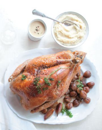 Dinde aux marrons, purée de céleri