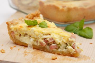 Tarte aux poireaux, maroilles et jambon