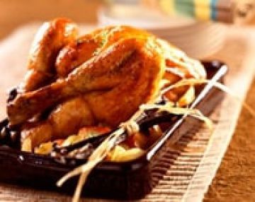 Poulet rôti au miel et à la vanille