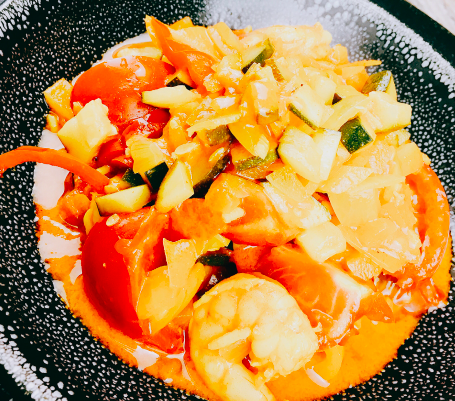 VG - Pois chiches à la noix de coco et aux légumes croquants