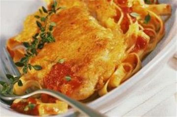 Escalopes au parmesan avec tagliatelles