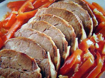 Rôti de porc aux poivrons