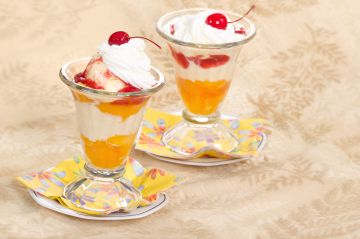 Pêche melba en coupe