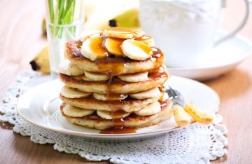 Pancakes faciles bananes et caramel