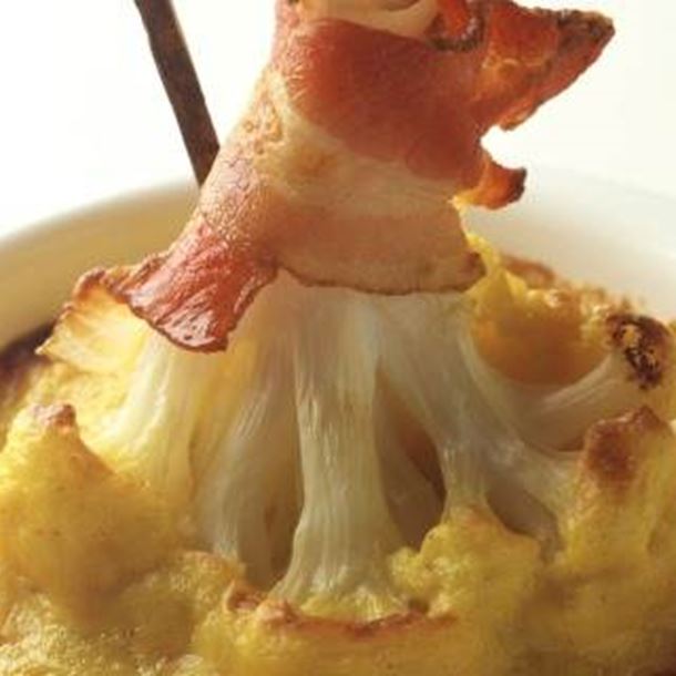 Gratin de chou fleur au jambon de Parme