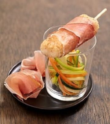 Sucette de risotto au jambon sec