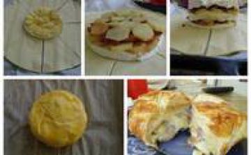 Feuilleté au camembert, lardons et pommes de terre
