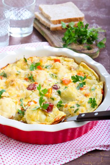 Quiche sans pâte chou-fleur et chorizo au Comté
