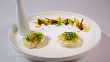 Raviole de céleri et siphon de céleri