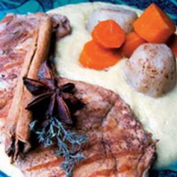 Côtes de porc en crème d'épices douces