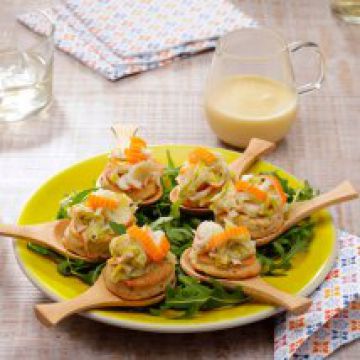Biscuits à la fondue de Surimi, poireaux et beurre blanc nantais