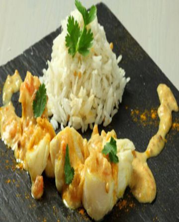 Curry de poisson et riz basmati, gingembre et citronnelle