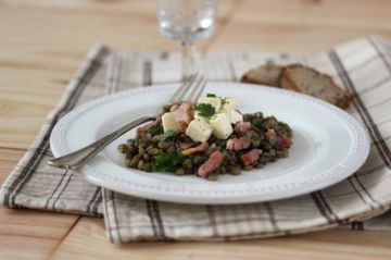 Salade de lentilles La Vache qui rit