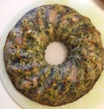 Flan d'épinards aux champignons de Paris