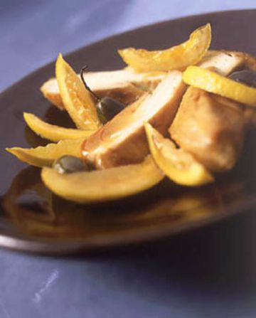 Blancs de poulet aux citrons et aux olives