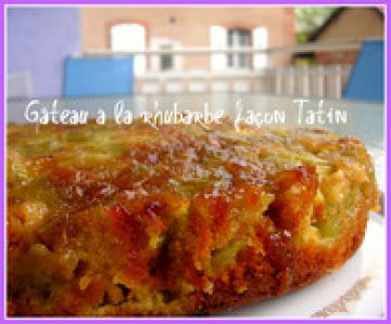 Gâteau à la rhubarbe façon Tatin