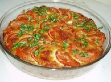 Gratin de riz aux tomates et Mozzarella