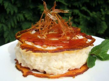 Millefeuilles de caramel au riz au lait vanillé