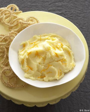 Purée de pommes de terre au safran et à la mandarine
