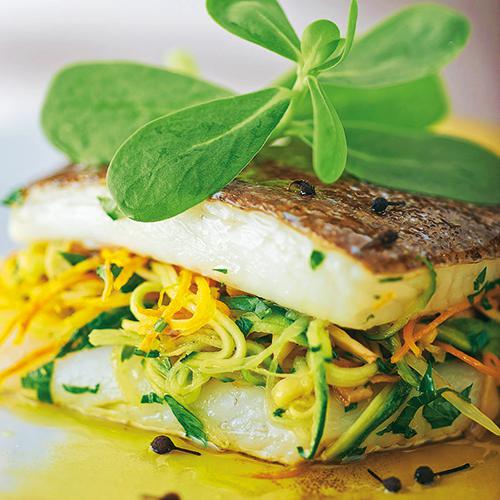 Barbue farcie aux légumes