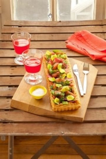 Tarte Tampa aux légumes verts et pamplemousse