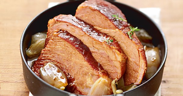 Palette de porc caramélisée aux échalotes